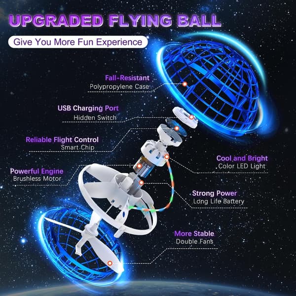 3-delt flyvende ball-lekesett - UFO smart sensor roterende ball