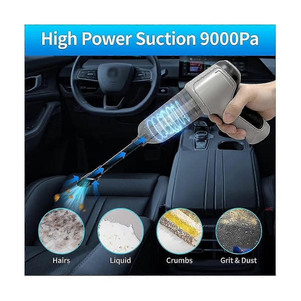 Compressed Air Duster, Keyboard Cleaner, 3-in-1 Mini Vacuum Cleaner, Reusable Rechargeable Cordless Air Duster