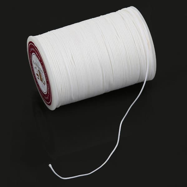 3 ruller (85m) hvid, sort og beige vokset tråd til armbånd/halskæder 0,6 mm