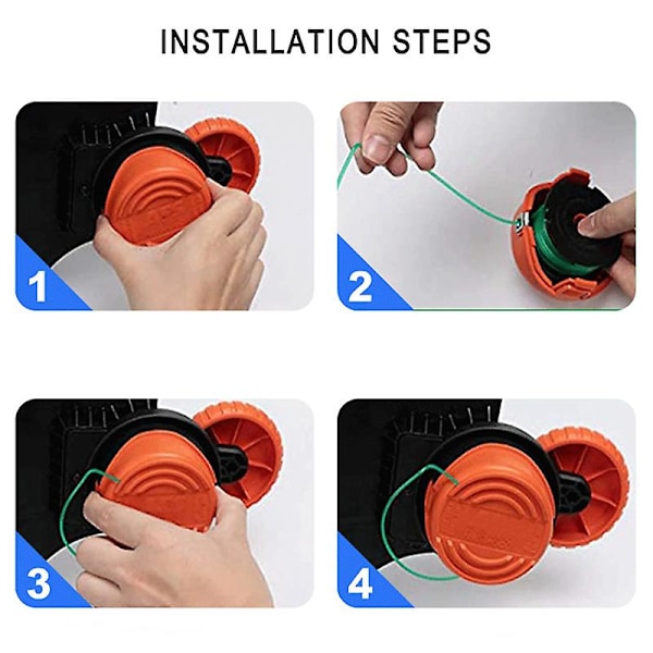 Ny til Black & Decker GL8033 GL9035 A6486 GL7033 Trimmersnøre 3 spoler + 1 hætte