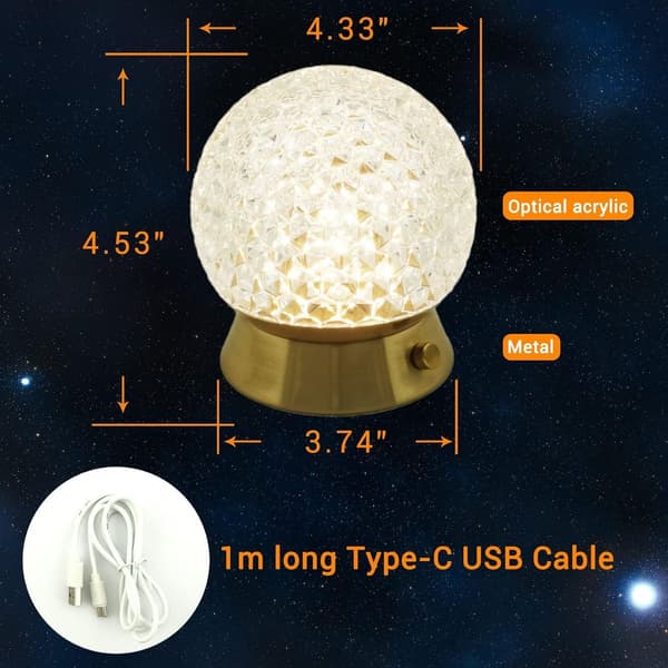 Cordless Table Lamp, Rechargeable Battery Powered Lamp, Interior Lamp
