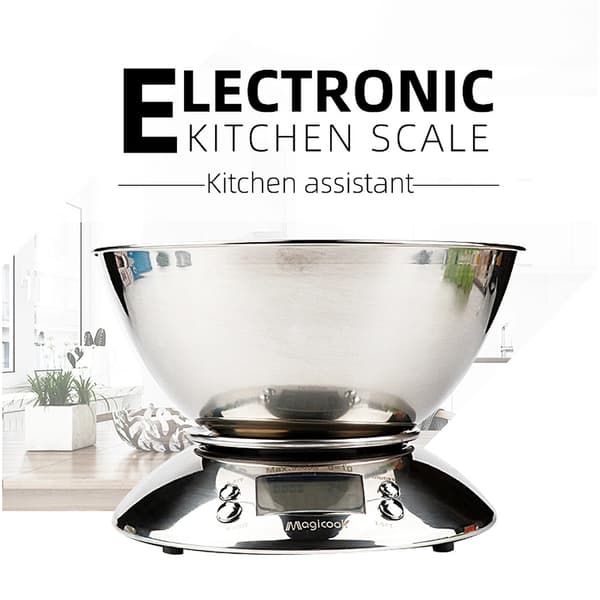 Digital Stainless Steel Kitchen Scale with Bowl - 5000g Capacity for Accurate Cooking 720