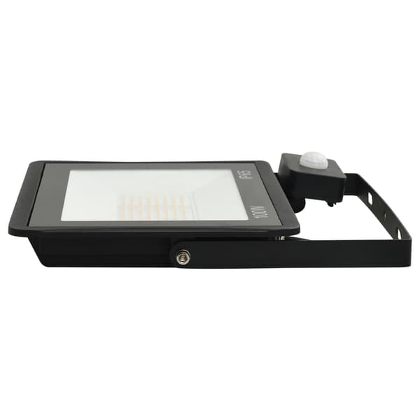 vidaXL Projektør med sensor 100 W LED varm hvid Svart black