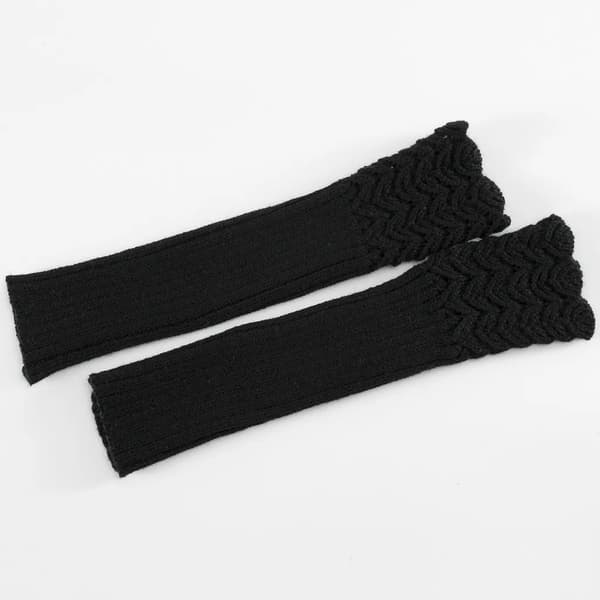 Dame Skala Design Vinter Varme Strikkede Lange Armvarmere Handsker