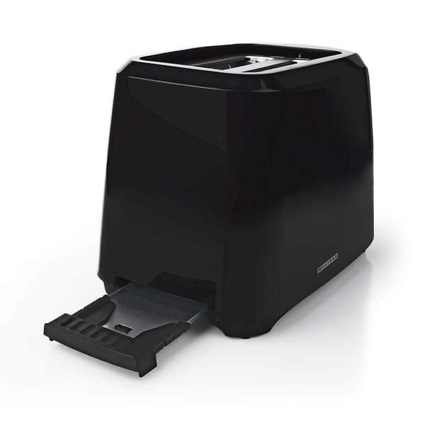 Brødrister, 2-skivers, 700W, 6 bruningsniveauer, sort Svart