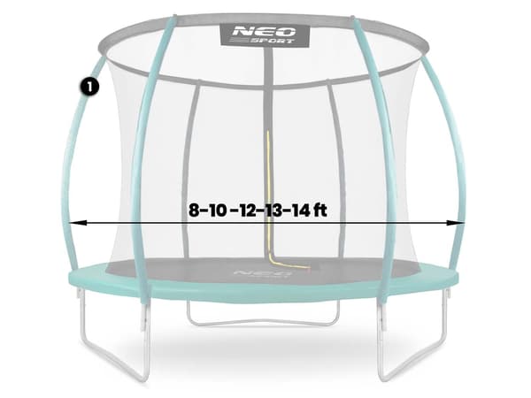 Övre stolpe till studsmatta typ C 8-14 ft grön Neo-Sport
