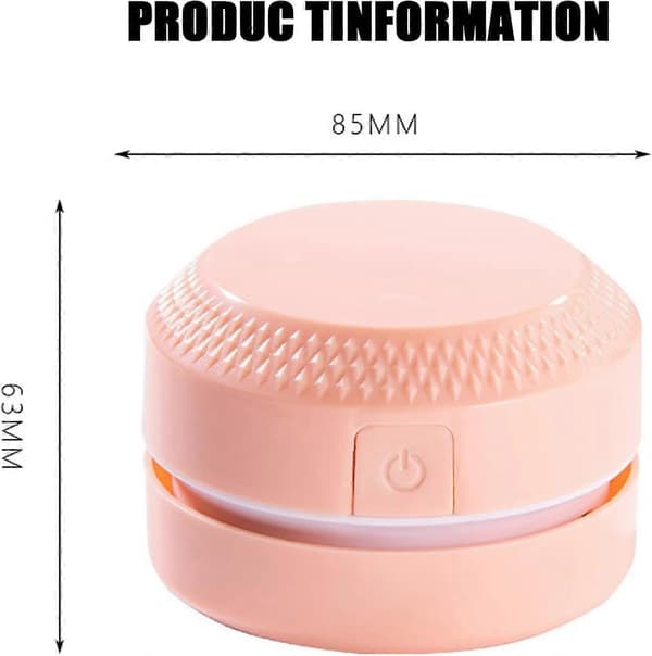 Mini bærbar støvsuger til skrivebord og kontor, Pink Pink