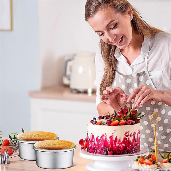 18 Deler 10 cm Liten Kakeform Mini Runde Kakeformer for Baking Kakeformer Ostekake, Pizza, Quiche