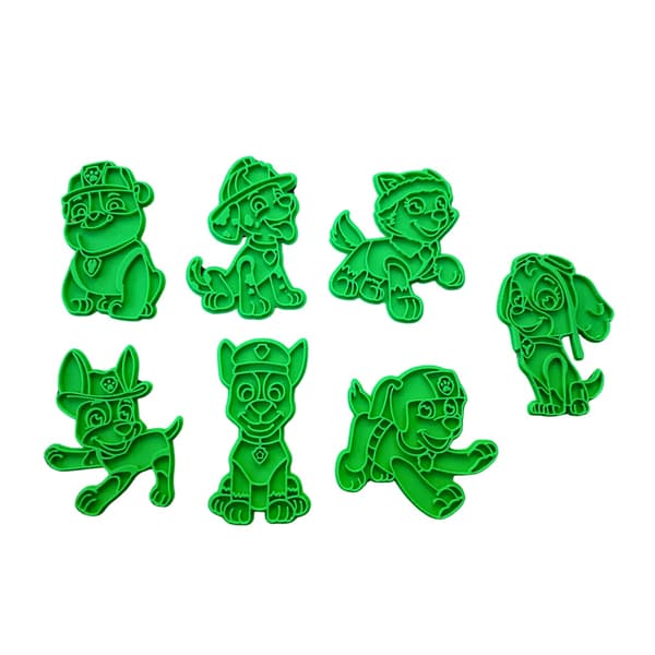 7-pack Paw Patrol Cookie Cutters Green M Grön m