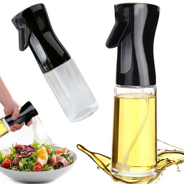Öljypullo suihkutoiminnolla, lasia, 200 ml, musta black