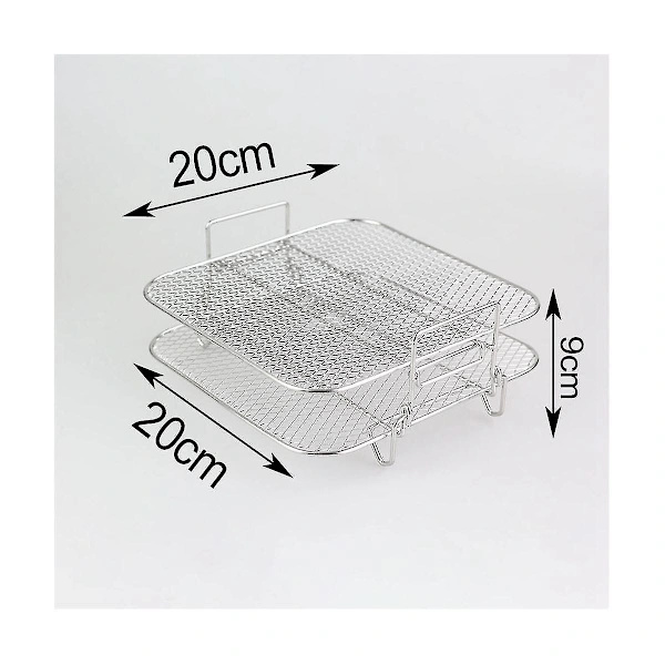 2-Tier Stackable Grid Grill Rack Smaller Steel For 4.2-5.8qt Kit Oven Er E