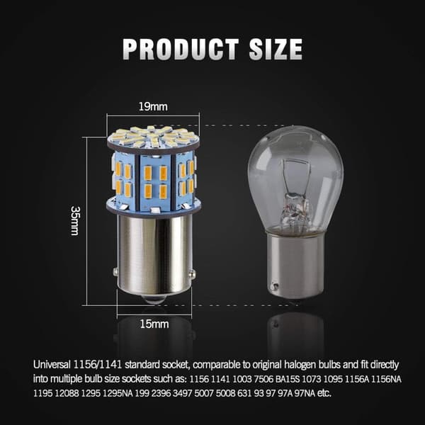 1156 1141 1003 7506 BA15S LED-lampor Varmvit 20-pack, Sup