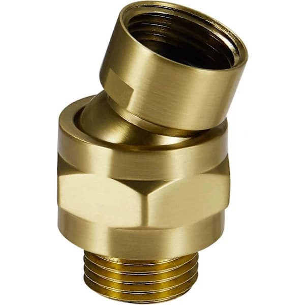 Dusjhode svingadapter i solid messing, justerbar dusjarmforlenger