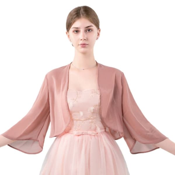 Blonde Sjal Bryllup Cape MØRK ROSA