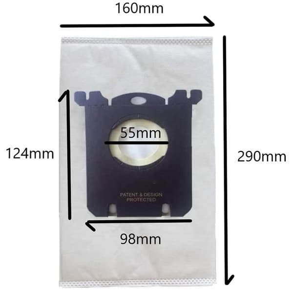 10-pack dammsugarpåsar, kompatibla med S Bag Classic EL200F EL8500 dammsugartillbehör