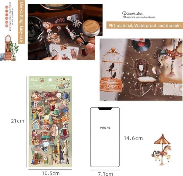 563 stk / 36 ark – Scrapbooking-klistremerker for DIY, Bullet Journaling, Scrapbooking, etc.
