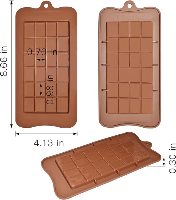 4 stk. chokoladeforme, non-stick chokoladeforme, brudbare silikone chokoladeforme