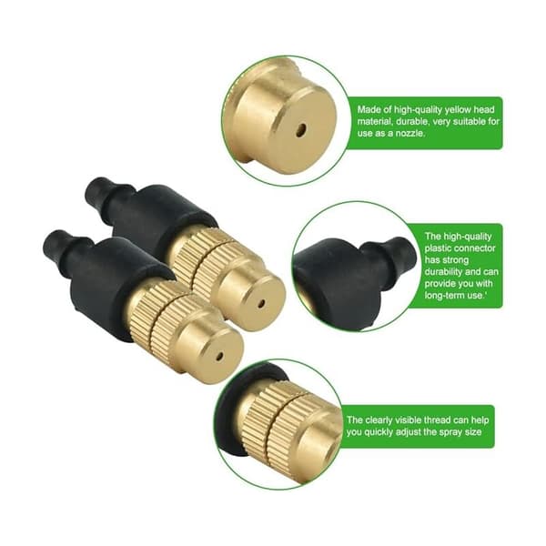 20 Pcs Brass Nozzles, Adjustable Automatic Drip Sprayer, Rust-proof, Detachable, DIY Greenhouse Irrigation System