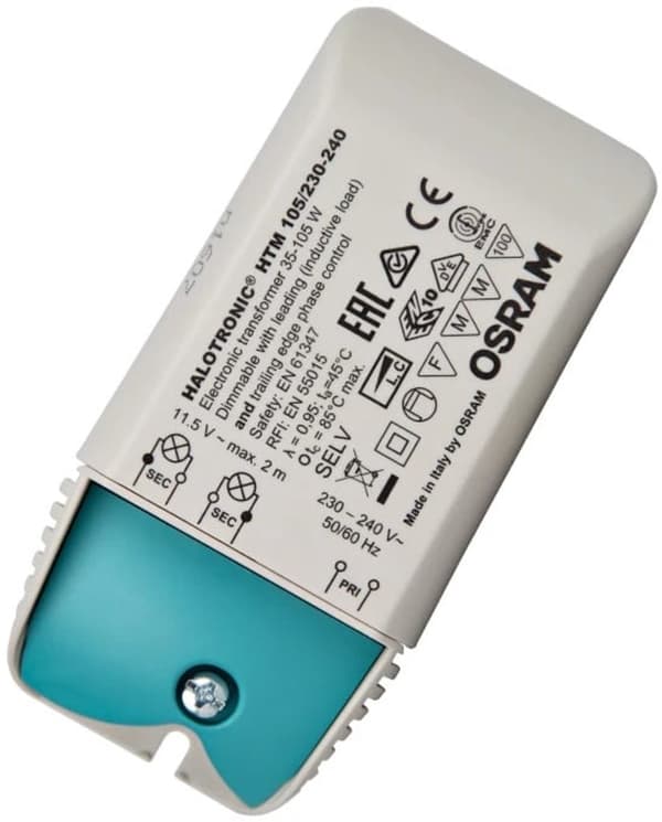 Osram Halotronic HTM 105 Elektronisk Transformator 230V til 12V 35-105W Dæmpbar