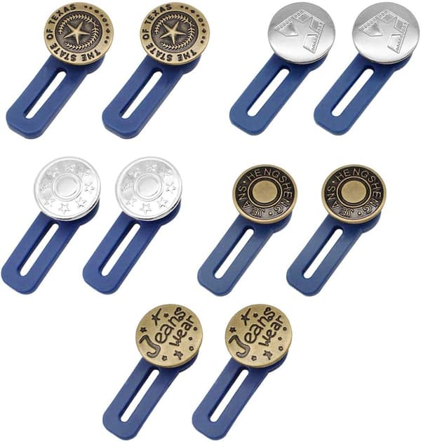 10 stk. Jeansknapp Elastisk Bukseutvider Denim Bukseutvider, Bukseutvider