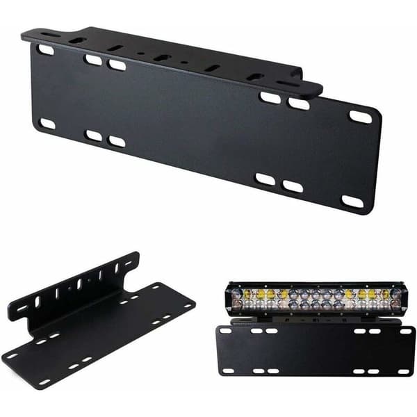 Universal Sort Legering Nummerpladeholder Forreste Kofanger LED-Bar og Arbejdslys Nummerplademonteringsbeslag til 4X4 Bil Lastbil