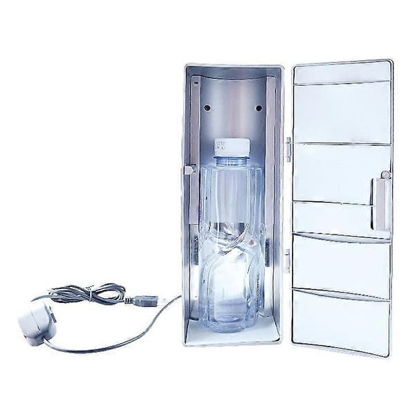 Portable USB Mini Fridge Dual-Use ABS Mini Heating Refrigerator Drink Cooler for Office