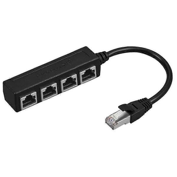1 til 4 RJ45 Ethernet Splitter Nettverkskabeladapter for Nettverksforlengelse i LAN