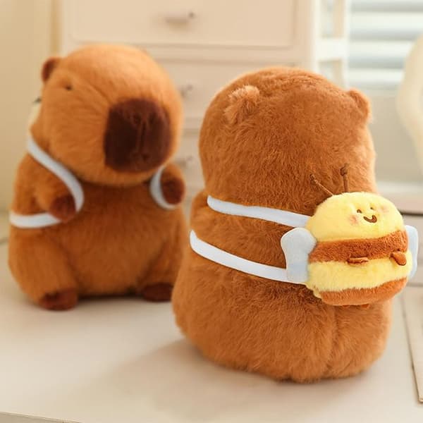 2-pack Capybara Plysch Nyckelring 12 cm Brun - Söta Capybara Djur Nyckelringar för Bilnycklar, Ryggsäckar och Väskor