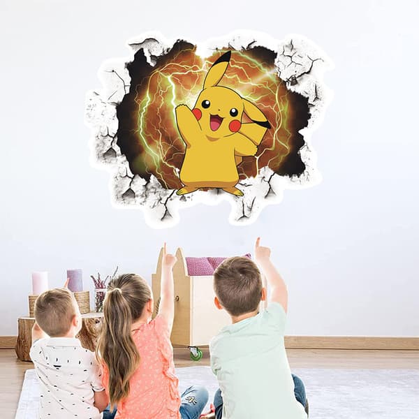 Pikachu Väggdekal 39x31cm Tecknad Anime
