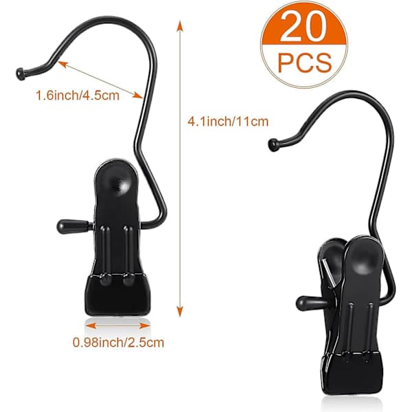 Boot Hangers for Closet, Laundry Hooks with Clips, Boot Holder, Hanging Clips, Portable Multifunctional Hangers Single Clip Space S