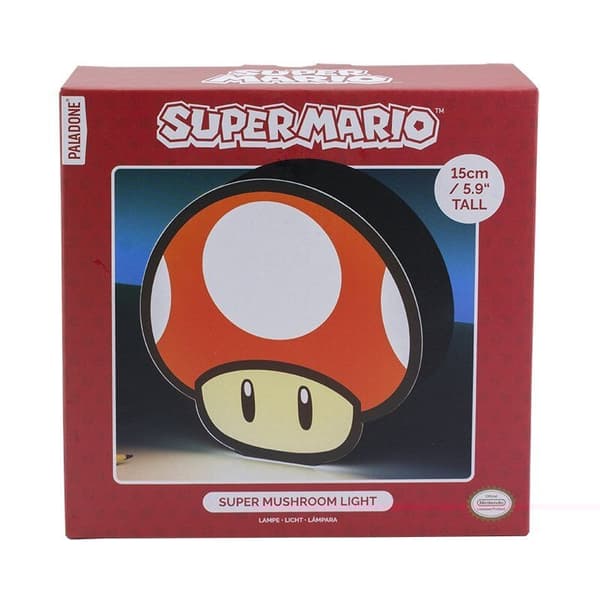 Super Mario Bros Svampe-natlampe LED 15x15 cm