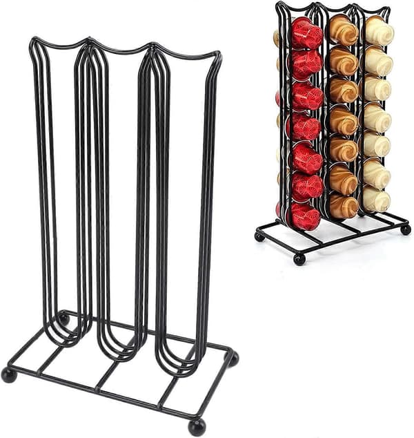 Coffee Pod Holder 42 Capacity Vertical Coffee Capsule Organizer for Kitchen Counter and Office