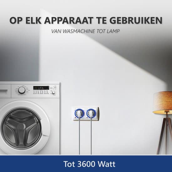 ELRO TI1000 Mekanisk Plug-in Timer, 4-pack, 24-timmars urtavla, 15-minutersintervall, 3600W, Inomhusbruk
