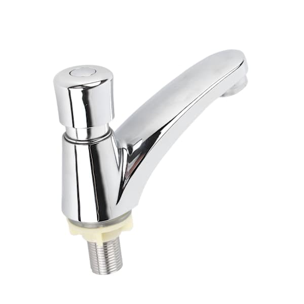 Time-Delayed Basin Faucet Copper Alloy Push Button Water Saving Tap for Home Kitchen Bathroom Hotel