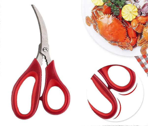 Krabbe- og Skaldyrssakse i Rustfrit Stål - 4 Stykker