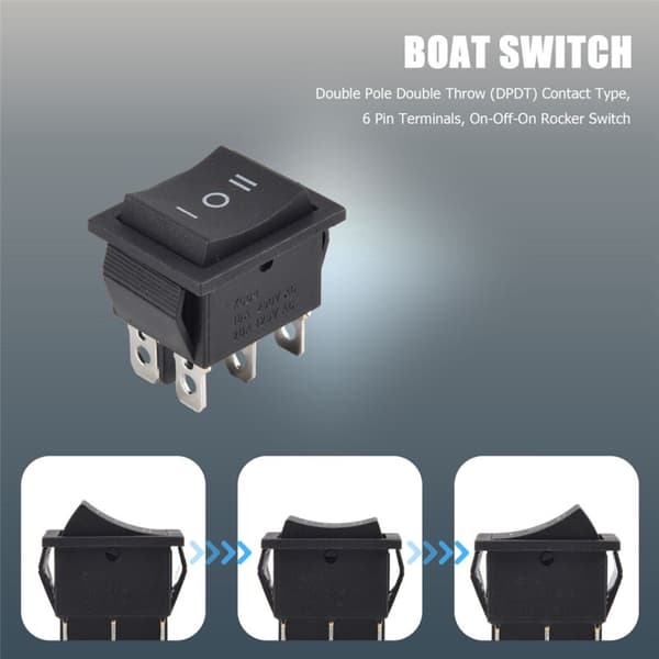 16A 250V AC 20A 125V 6-benet 3-positions profilvippekontakt