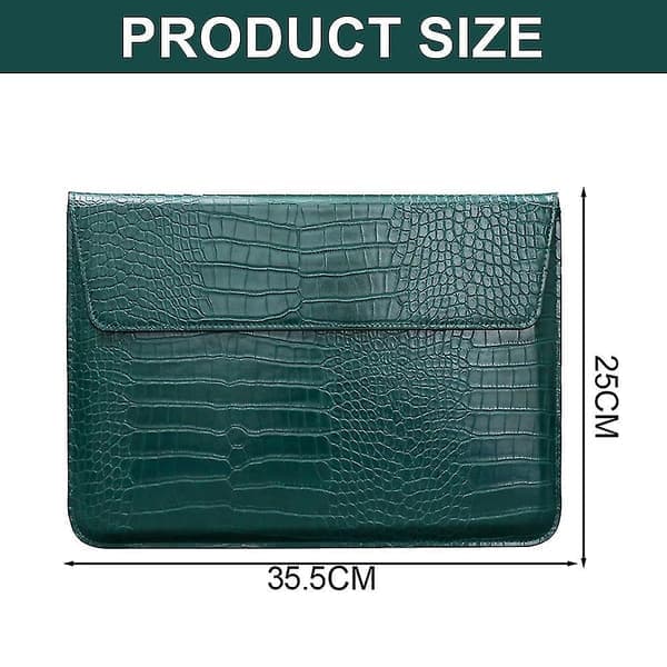 Yvan Laptopfodral 13\" Konstläder Krokodilmönster Flik Stativ Grön green