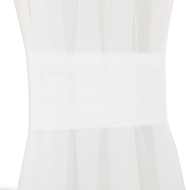Dørgardinpanel Elegant Solid Stanglomme Gennemsigtig Voile Panel 54x40 Tommer til Snøre Franske Døre og Vinduer - 1 Panel, Hvid