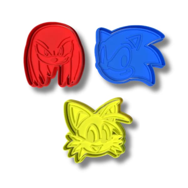 3-pak Sonic cookie cutters Blå M Blå m
