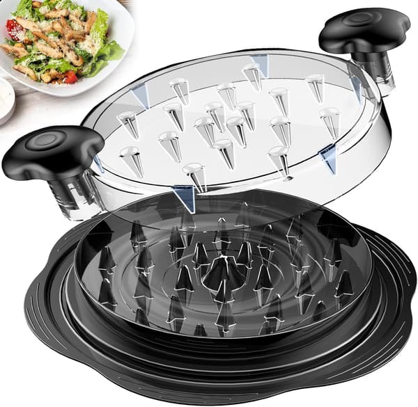Large Chicken Shredder, Tool for Shredding Chicken Breast with Twist Function, Brush & Fork, Non-Slip, BPA-Free, Suitable for Pork, Beef, and Chicken