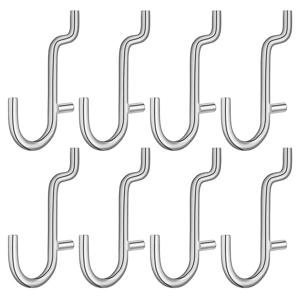 20-pack Stainless Steel Pegboard Hooks for Tools, Jewelry, Keys, Garage, Workshop, Store, Silver 6 cm