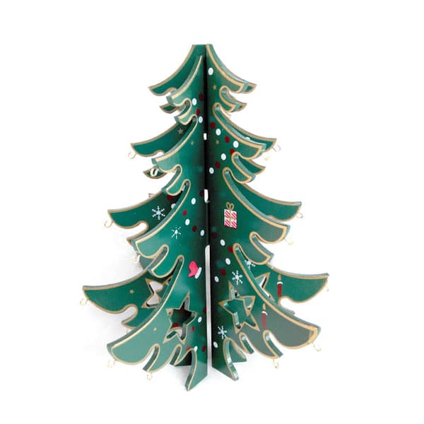 Julgransspeldosa 23 cm Röd Grön Trä