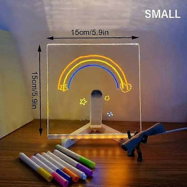 LED-tavle Whiteboard 15x15cm USB Varmt Lys