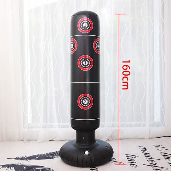 Inflatable freestanding punching bag for kids 160 cm, black