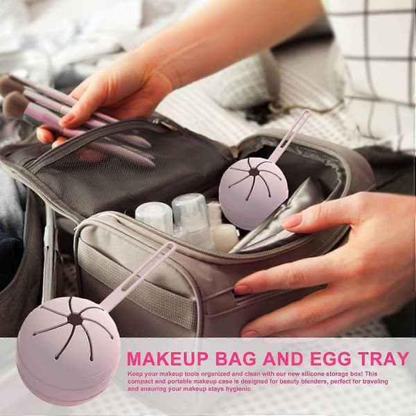 Makeup Sponge Holder | Makeup Sponge Drying Rack - Silicone Cosmetic Egg Sponge Box For Home Wet And Dry Dustproof