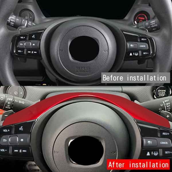 For Vezel -V 2021 2022 Bil Interiør Ratt Ring Panel Deksel Trim Dekorasjon Ramme Rød C