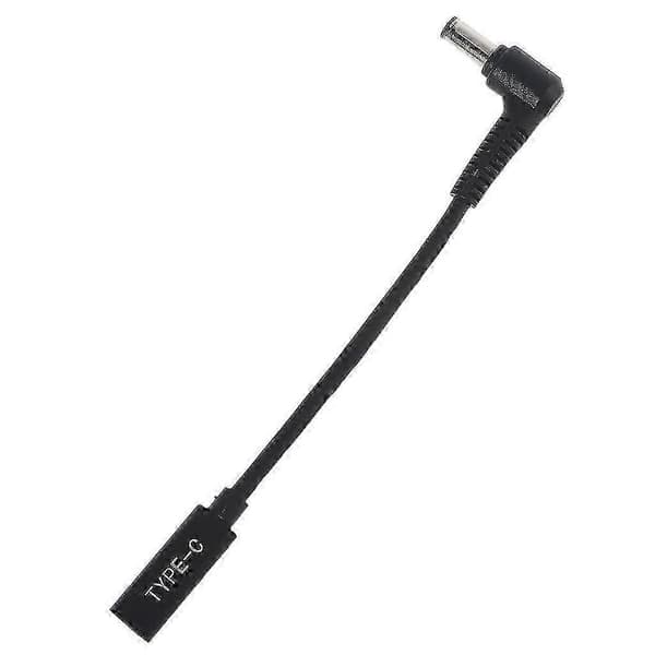 USB C hunn til DC 6.0x0.6mm strømforlengelseskabel for bærbar PC, svart