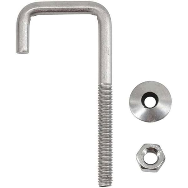Ankerbolt i rustfritt stål - LUSKYKA® - 304 rustfritt stål - J-krok - 100 mm lengde - M6 diameter