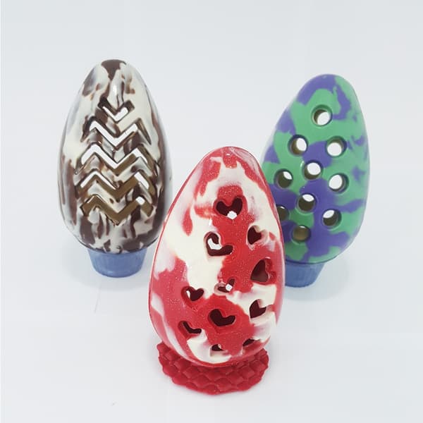 Pralinform Egg med Hjerte - Sjokoladeform - BWB 9563 - Spesiell 3-dels form Transparent transparent