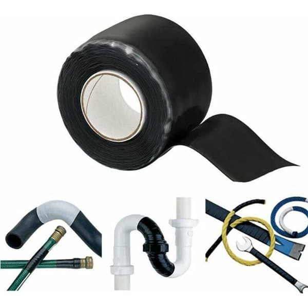 1,5 M Sort Selvsmeltende Silikone Reparationstape, 2,5 mm Bredde, Selvforseglende Isolerende Tape